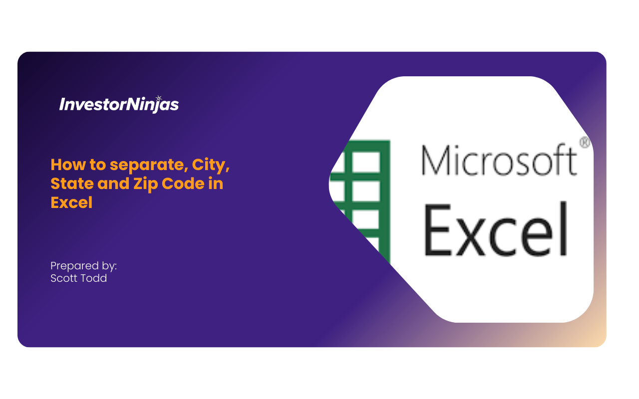 How to separate, City, State and Zip Code in Excel
